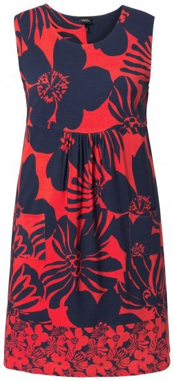 Ulla Popken 850175 Robe en jersey imprimée Corail - Robes en jersey - 