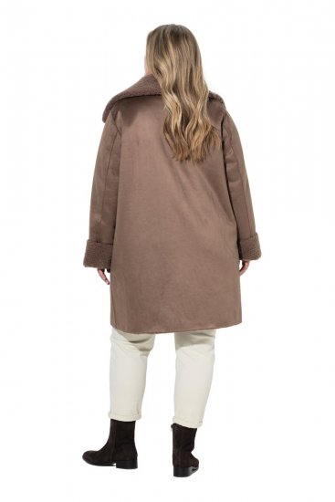 Ulla Popken 850251 Manteau teddy Marron clair - Manteaux - Manteaux grande taille pour femme