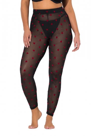 Ulla Popken 850264 Legging collant à motifs Noir - Collants & chaussettes - 