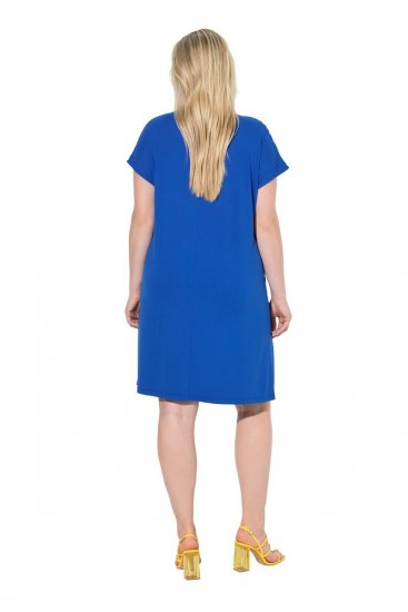 Ulla Popken 850389 Robe en mousseline imprimée Bleu - Robes - Des robes dans toutes les tailles