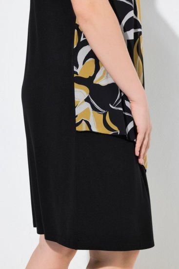 Ulla Popken 850406 Robe en mousseline imprimée Noir - Robes - Des robes dans toutes les tailles