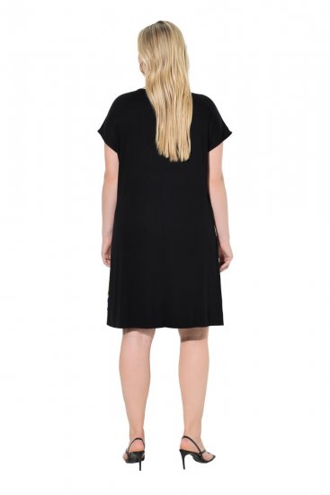 Ulla Popken 850406 Robe en mousseline imprimée Noir - Robes - Des robes dans toutes les tailles