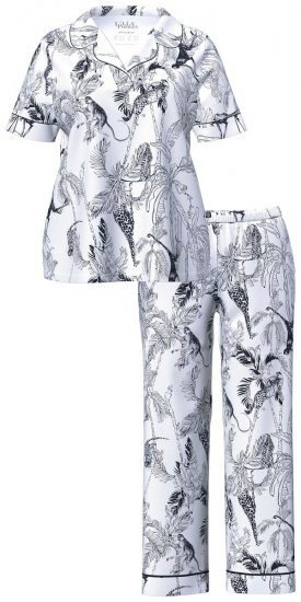 Ulla Popken 850441 Pyjama à motifs Blanc cassé - Pyjamas/vêtements de détente - 