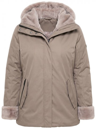Ulla Popken 850509 Veste en fausse fourrure Taupe - Vestes - Vestes grande taille pour femme