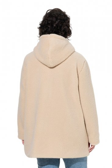 Ulla Popken 850589 Veste teddy Blanc cassé - Vestes - Vestes grande taille pour femme