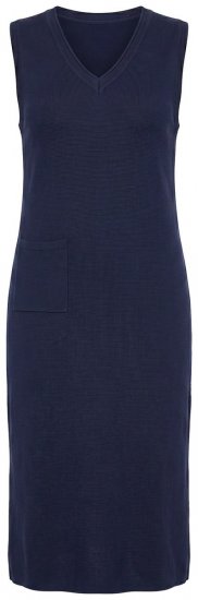 Ulla Popken 850725 Robe en maille à col V Bleu marine - Robes en maille - 