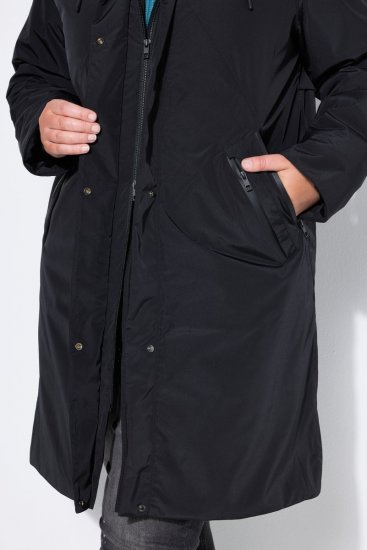 Ulla Popken 850774 Manteau technique Noir - Manteaux - Manteaux grande taille pour femme