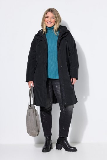 Ulla Popken 850774 Manteau technique Noir - Manteaux - Manteaux grande taille pour femme