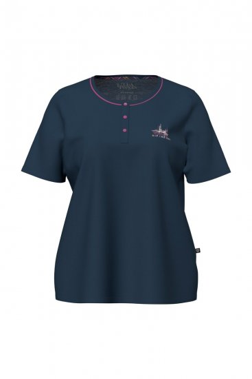 Ulla Popken 850864 Ensemble pyjama 3 pièces à carreaux Violet - Pyjamas/vêtements de détente - 