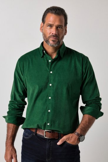 JP1880 850921 Chemise en velours côtelé manches longues Vert forêt TALL - TALL chemises - Chemises coupe TALL