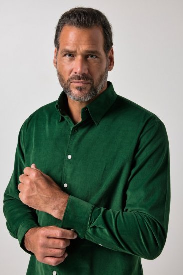 JP1880 850921 Chemise en velours côtelé manches longues Vert forêt TALL - TALL chemises - Chemises coupe TALL