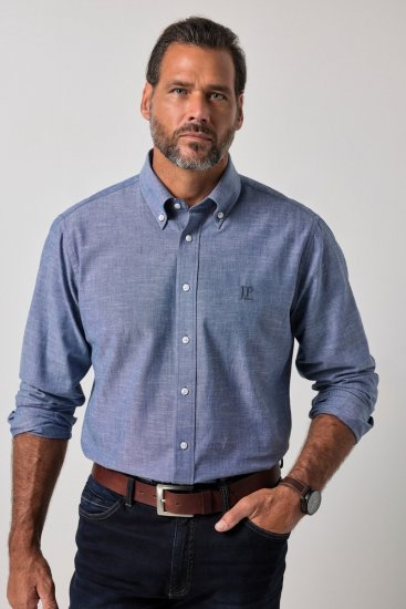 JP1880 850931 Chemise en chambray manches longues Bleu denim TALL - TALL chemises - Chemises coupe TALL