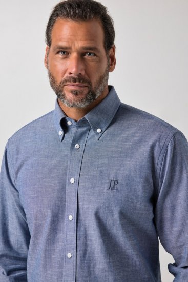 JP1880 850931 Chemise en chambray manches longues Bleu denim TALL - TALL chemises - Chemises coupe TALL
