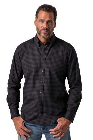 JP1880 850950 Chemise en flanelle à carreaux manches longues Noir TALL - TALL chemises - Chemises coupe TALL