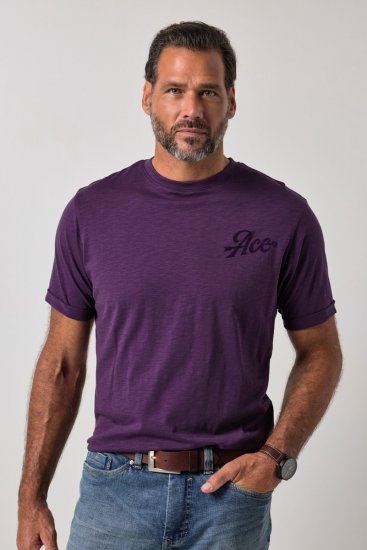 JP1880 850985 T-shirt à imprimé poitrine Violet foncé TALL - TALL T-shirts - T-Shirts Longueur Extra pour Grands Hommes