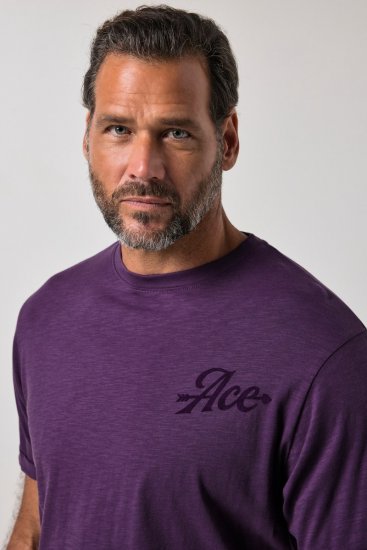 JP1880 850985 T-shirt à imprimé poitrine Violet foncé TALL - TALL T-shirts - T-Shirts Longueur Extra pour Grands Hommes