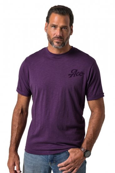JP1880 850985 T-shirt à imprimé poitrine Violet foncé TALL - TALL T-shirts - T-Shirts Longueur Extra pour Grands Hommes