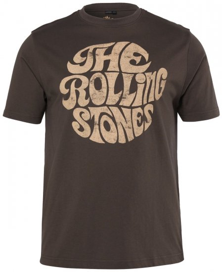 JP1880 851001 Rolling Stones Retro Logo T-shirt Noisette - T-shirts de groupes - T-shirts de groupes de musique