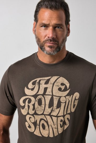 JP1880 851001 Rolling Stones Retro Logo T-shirt Noisette - T-shirts de groupes - T-shirts de groupes de musique