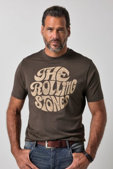 JP1880 851001 Rolling Stones Retro Logo T-shirt Noisette TALL - TALL T-shirts - T-Shirts Longueur Extra pour Grands Hommes