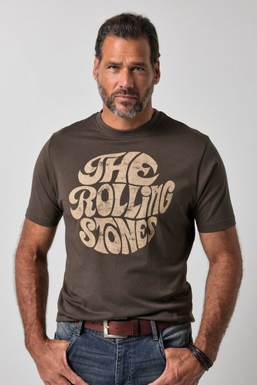 JP1880 851001 Rolling Stones Retro Logo T-shirt Noisette - T-shirts de groupes - T-shirts de groupes de musique