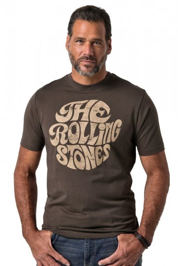 JP1880 851001 Rolling Stones Retro Logo T-shirt Noisette - T-shirts de groupes - T-shirts de groupes de musique