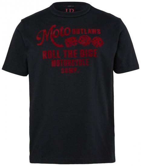 JP1880 851002 T-shirt à imprimé poitrine Noir TALL - TALL T-shirts - T-Shirts Longueur Extra pour Grands Hommes