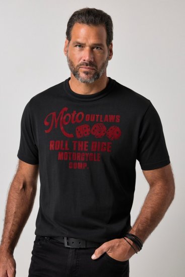 JP1880 851002 T-shirt à imprimé poitrine Noir TALL - TALL T-shirts - T-Shirts Longueur Extra pour Grands Hommes