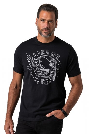 JP1880 851008 T-shirt à imprimé poitrine Noir TALL - TALL T-shirts - T-Shirts Longueur Extra pour Grands Hommes