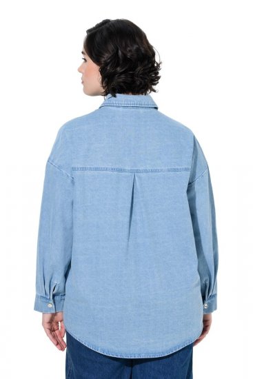 Ulla Popken 851036 Veste en jean Bleu clair - Vestes - Vestes grande taille pour femme