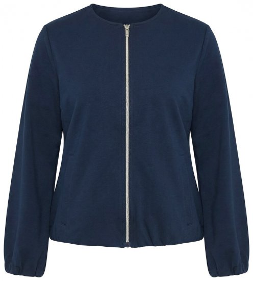 Ulla Popken 851040 Sweat zippé Bleu marine - Sweatshirts - Sweats grande taille pour femme