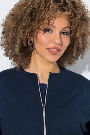 Ulla Popken 851040 Sweat zippé Bleu marine - Sweatshirts - Sweats grande taille pour femme