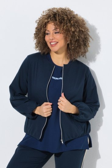 Ulla Popken 851040 Sweat zippé Bleu marine - Sweatshirts - Sweats grande taille pour femme