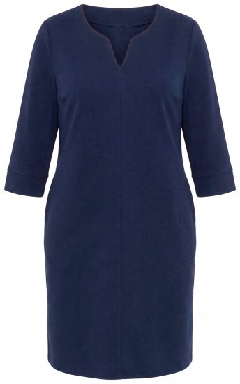 Ulla Popken 851220 Robe à manches 3/4 Bleu marine - Robes - Des robes dans toutes les tailles