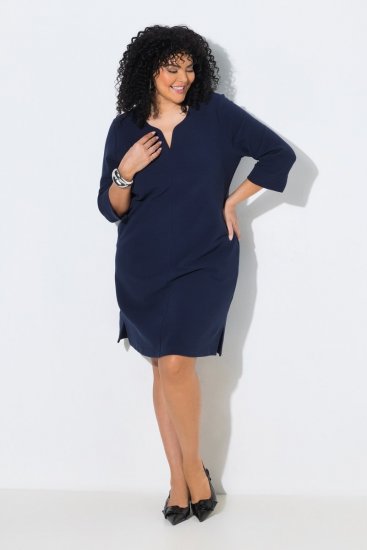 Ulla Popken 851220 Robe à manches 3/4 Bleu marine - Robes - Des robes dans toutes les tailles