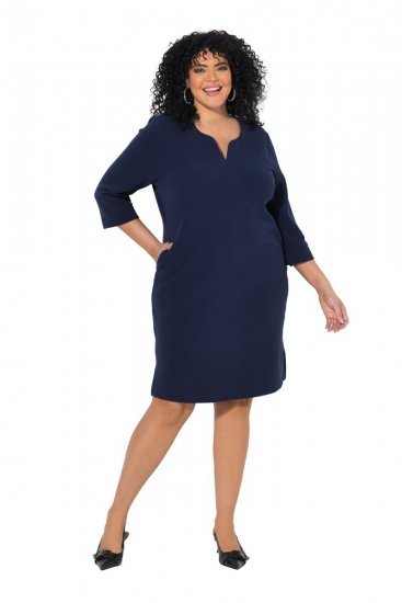 Ulla Popken 851220 Robe à manches 3/4 Bleu marine - Robes - Des robes dans toutes les tailles