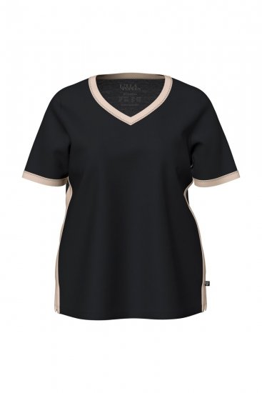 Ulla Popken 851245 Pyjama à rayures Noir - Pyjamas/vêtements de détente - 
