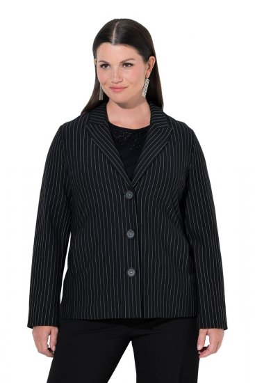 Ulla Popken 851341 Blazer stretch à fines rayures Noir - Blazers - Vestes blazer pour femme, grandes tailles