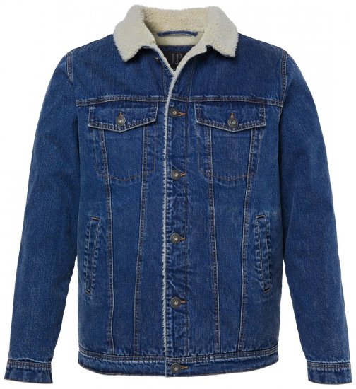 JP1880 851363 Veste en jean doublée teddy Bleu denim TALL - TALL vestes - Vestes coupe TALL pour hommes grands