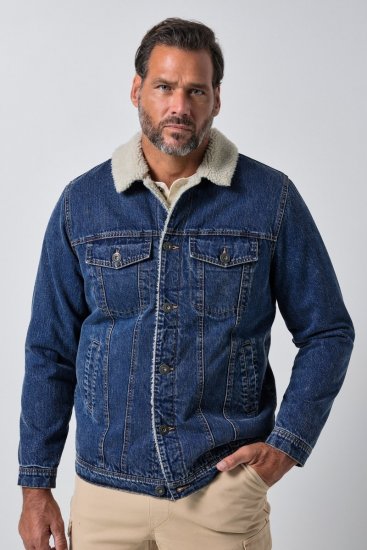 JP1880 851363 Veste en jean doublée teddy Bleu denim TALL - TALL vestes - Vestes coupe TALL pour hommes grands