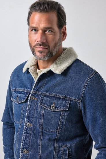 JP1880 851363 Veste en jean doublée teddy Bleu denim TALL - TALL vestes - Vestes coupe TALL pour hommes grands