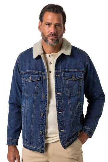 JP1880 851363 Veste en jean doublée teddy Bleu denim TALL - TALL vestes - Vestes coupe TALL pour hommes grands