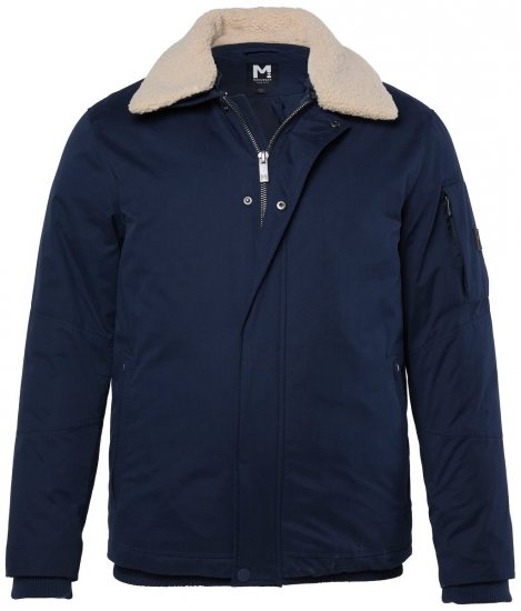 Men+ 369 Veste bellyfit à col teddy Bleu marine - Vestes - Vestes homme grandes tailles