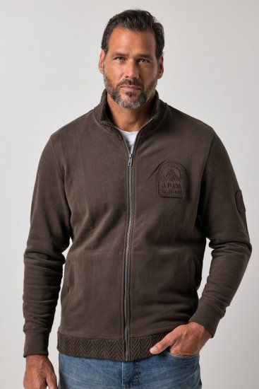 JP1880 851387 Veste sweat zippée Noisette TALL - TALL sweatshirts - Sweatshirts TALL pour hommes grands