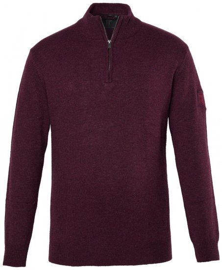 JP1880 851428 Pull tricoté col zippé Prune TALL - TALL sweatshirts - Sweatshirts TALL pour hommes grands