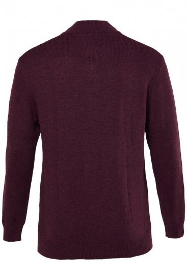 JP1880 851428 Pull tricoté col zippé Prune TALL - TALL sweatshirts - Sweatshirts TALL pour hommes grands