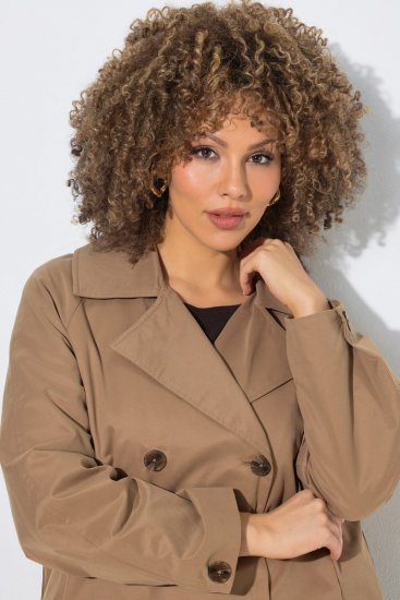 Ulla Popken 851435 Trench Marron - Manteaux - Manteaux grande taille pour femme