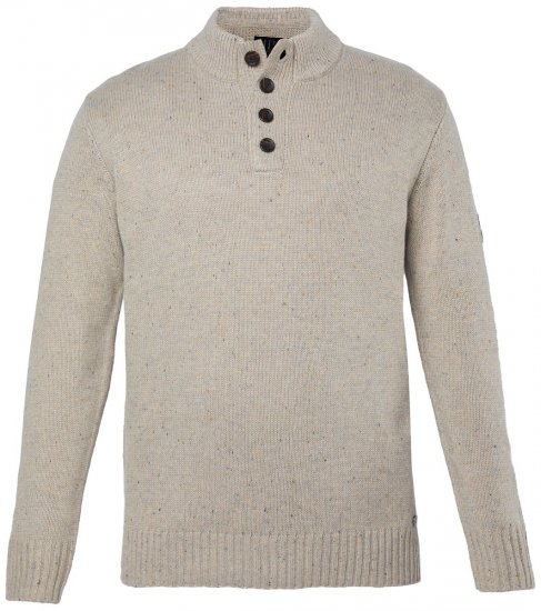 JP1880 851436 Pull tricoté à col boutonné Brun noisette TALL - TALL sweatshirts - Sweatshirts TALL pour hommes grands