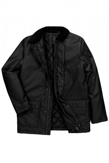 JP1880 851493 Veste cirée à col velours côtelé Noir - Vestes - Vestes homme grandes tailles