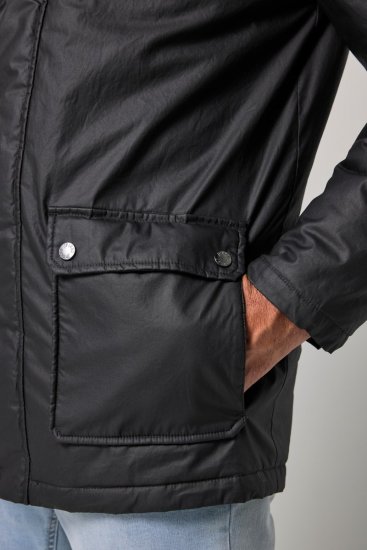 JP1880 851493 Veste cirée à col velours côtelé Noir - Vestes - Vestes homme grandes tailles